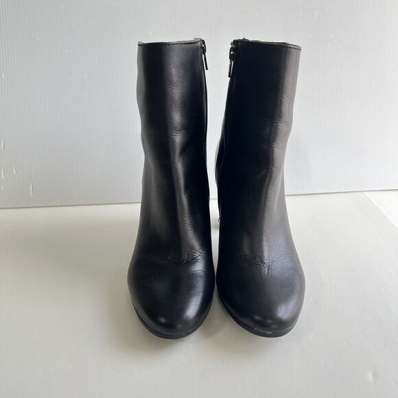 Annabella Boots Women’s Size 8 EU 39 Black Leather Side Zip Block Heel - Picture 3 of 11